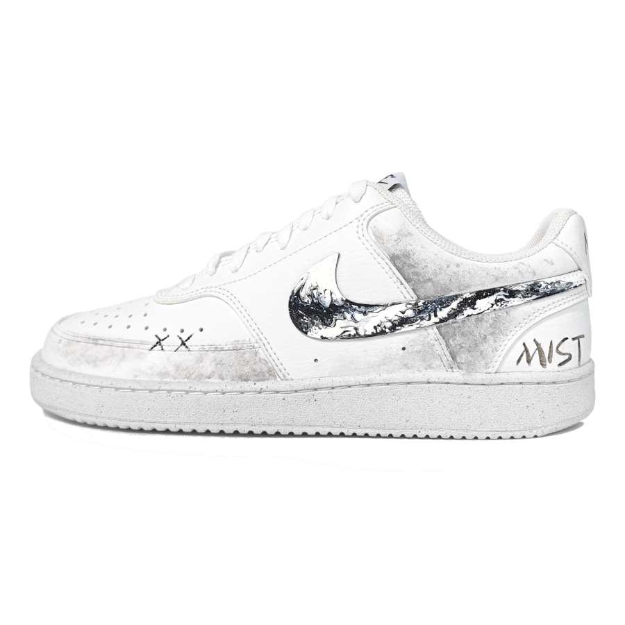 Nike Nike Court Vision Low Ink Mist Dye Leather Abrasion Resistant Abrasion Resistant Low top Skateboard Shoes Unisex White