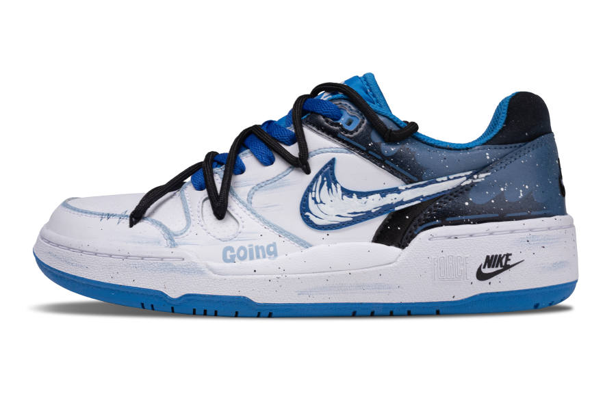 Nike Nike Full Force Abrasion Resistant Abrasion Resistant Low top Skateboard Shoes Men's White Blue