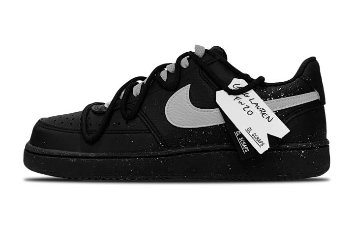 Nike Nike Court Vision Low Slip Resistant Abrasion Resistant Low top Skateboard Shoes Unisex Black Silver