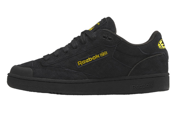 Reebok Club C BULC Comfortable Abrasion Resistant Abrasion Resistant Low top Skateboard Shoes Unisex Black Yellow