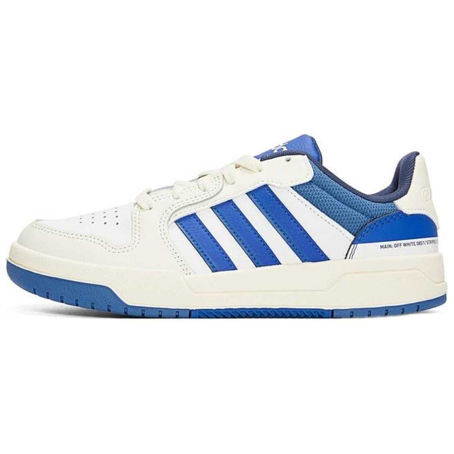 Adidas Neo Entrap Synthetic Leather, Split Cow Leather Low top Skateboard Shoes Unisex White Blue