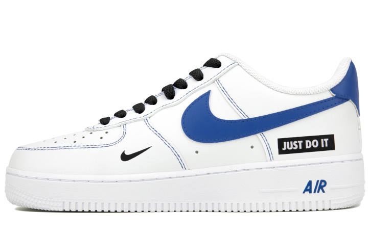 Nike Nike Air Force 1 Slip Resistant, Abrasion Resistant, Lightweight Low top Skateboard Shoes Unisex Black White Blue