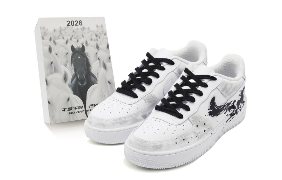 Nike Nike Air Force 1 Abrasion Resistant Low top Skateboard Shoes Unisex White Black