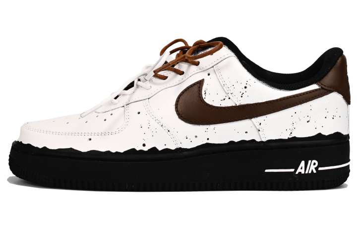 Nike Nike Air Force 1 Slip Resistant Abrasion Resistant Low top Skateboard Shoes Unisex White Brown