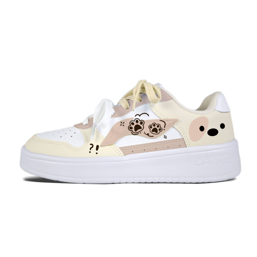Li-Ning Li Ning Floating Boat Hiding Puppy Slip Resistant Cushioning Lightweight Low top Skateboard Shoes Unisex White