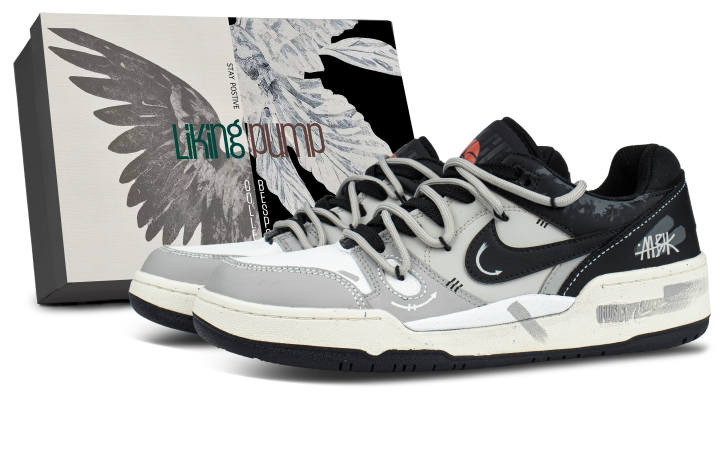 Nike Nike Full Force Abrasion Resistant Abrasion Resistant Low top Skateboard Shoes Men's Black Gray