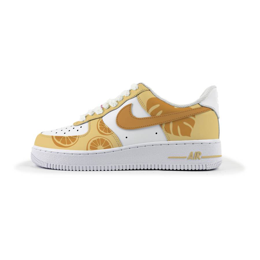Nike Nike Air Force 1 Abrasion Resistant Abrasion Resistant Low top Skateboard Shoes Unisex White Orange