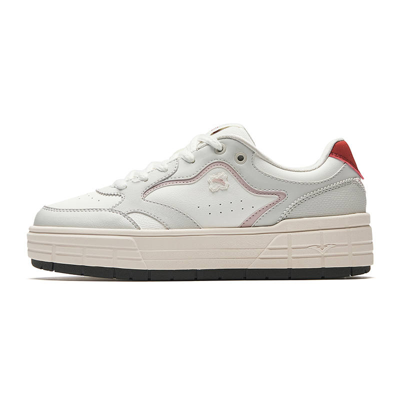 Anta Low top Platform Casual Women's Ivory White/Digital Mist Gray/Rust Red