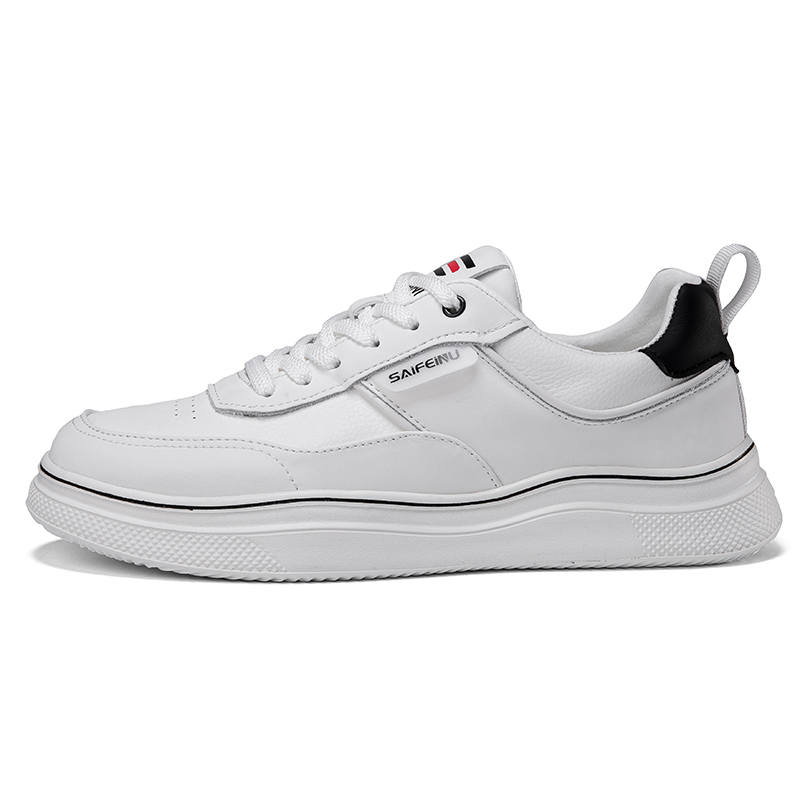 SAIFEINU Coverage Cushioning Abrasion Resistant Lightweight Low top Skateboard Shoes Men's White Black