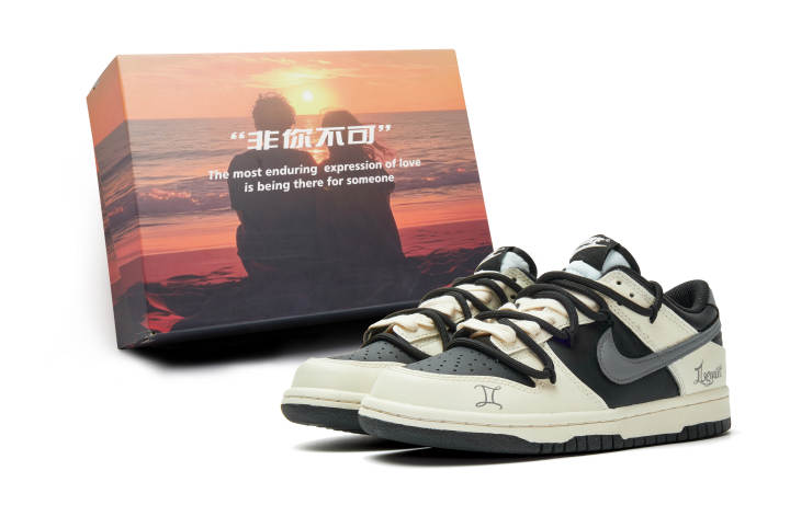 Nike Nike Dunk Abrasion Resistant Low top Skateboard Shoes Unisex Beige Gray Black