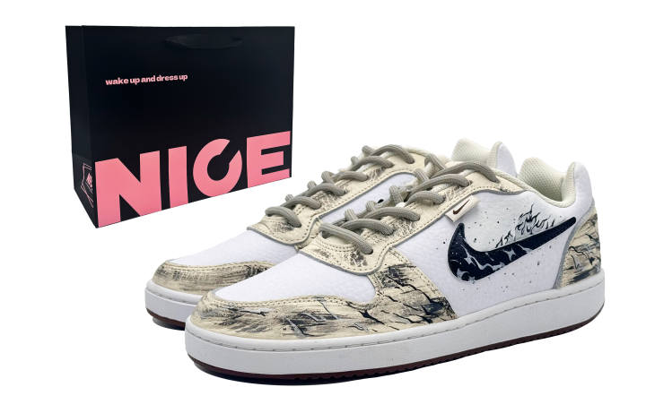 Nike Nike EBERNON Shopping Bag, Black Gold Flame Abrasion Resistant Abrasion Resistant Low top Skateboard Shoes Men's