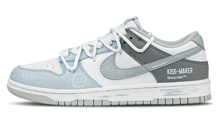 Nike Nike Synthetic Leather Abrasion Resistant Abrasion Resistant Low top Skateboard Shoes Unisex Ice Blue