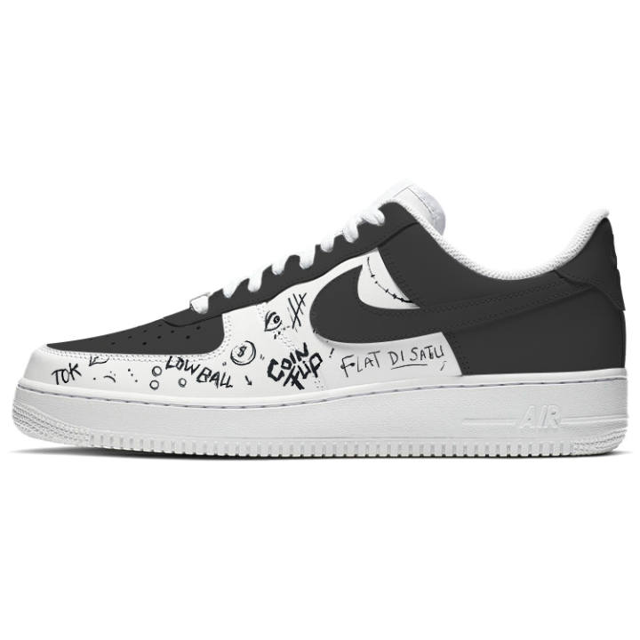Nike Nike Air Force 1 Slip Resistant Cushioning Waterproof Low top Skateboard Shoes Men's Black White