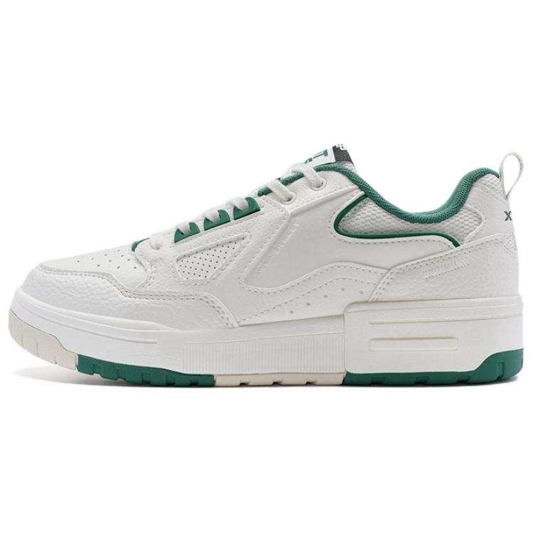 XTEP New Dawn Collection Slip Resistant Abrasion Resistant Low top Skateboard Shoes Women's White Green