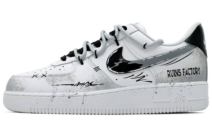Nike Nike Air Force 1 Abrasion Resistant Low top Skateboard Shoes Men's White Gray