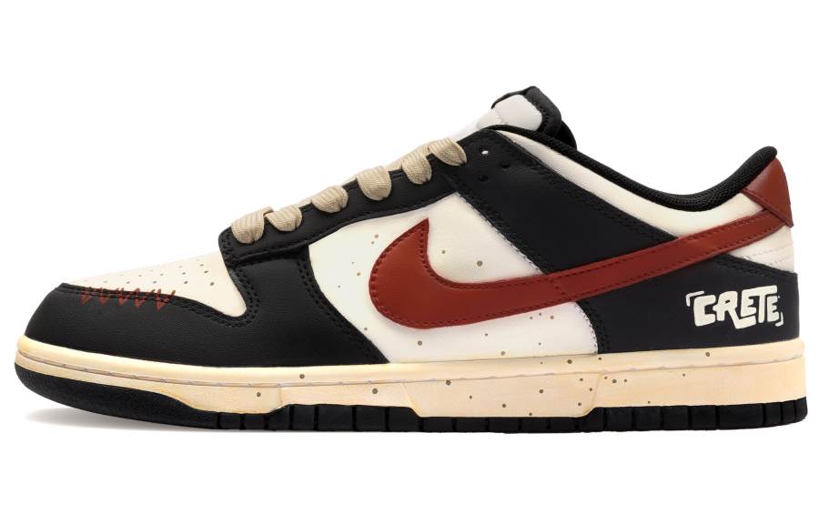 Nike Nike Dunk Abrasion Resistant Balance Low top Skateboard Shoes Unisex Black Red