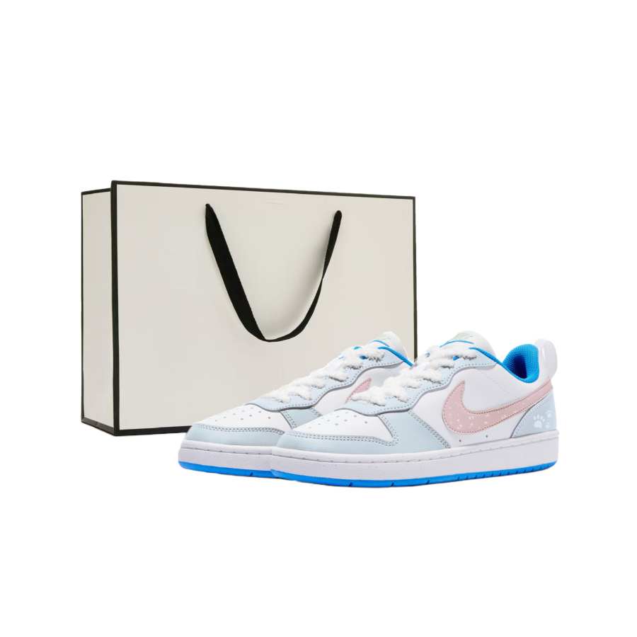 Nike Nike Court Borough Abrasion Resistant Low top Skateboard Shoes Women's Blue Pink