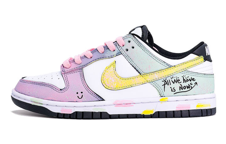 Nike Nike Dunk Leather Cushioning Lightweight Low top Skateboard Shoes Women's Pink Green