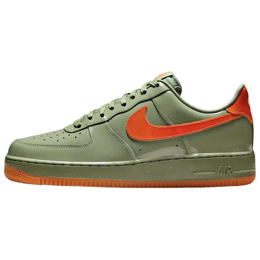 Nike Nike Air Force 1 Low top Skateboard Shoes Unisex Green Orange