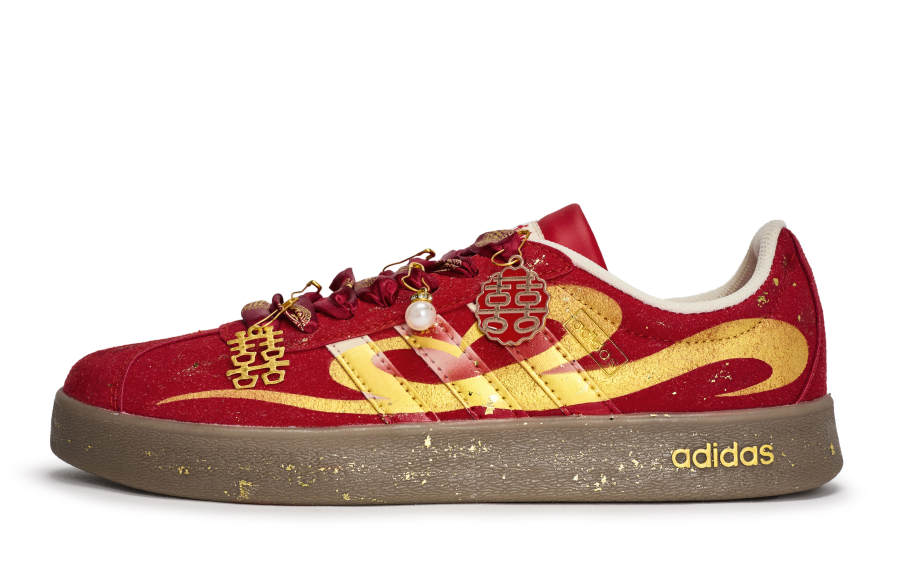 Adidas Adidas Vl Court Classic 811 Manufacturing, Hearts In Sync Low top Skateboard Shoes Unisex Red White Gold