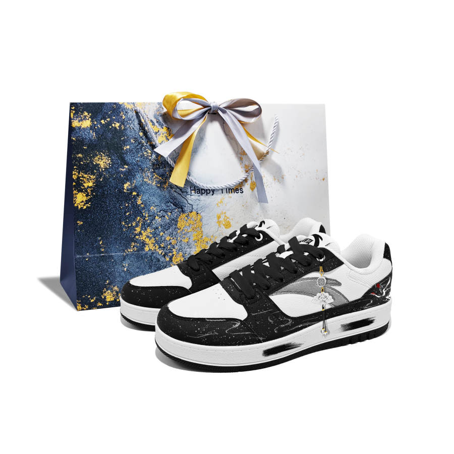 Anta Original 2 Cushioning Abrasion Resistant Low top Skateboard Shoes Unisex Black White
