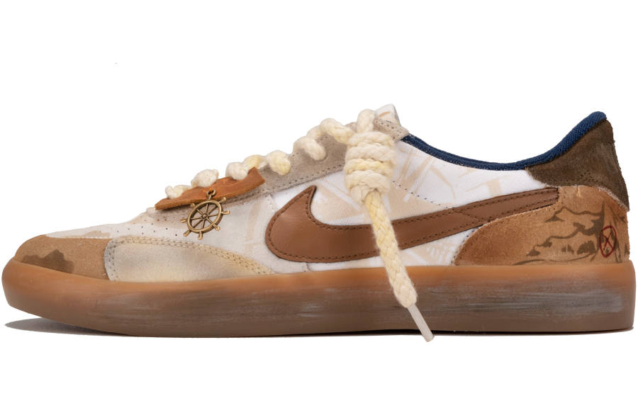 Nike Nike Heritage Slip Resistant Abrasion Resistant Low top Skateboard Shoes Unisex Beige Brown