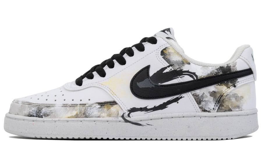 Nike Nike Court Vision 1 Extreme Sole Custom, Ink Cloud Hidden Dragon Abrasion Resistant Low top Skateboard Shoes Unisex