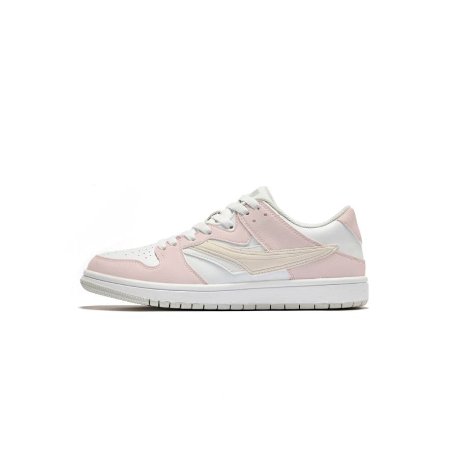 QIAODAN Slip Resistant Abrasion Resistant Low top Skateboard Shoes Women's Light Pink