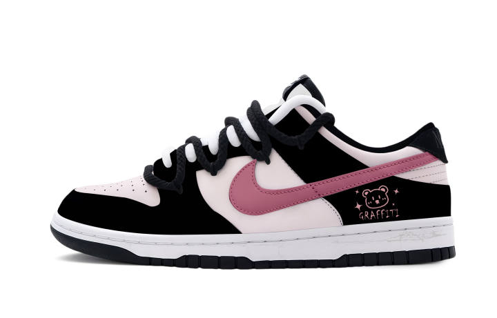 Nike Nike Dunk Low top Skateboard Shoes Unisex Black White Pink