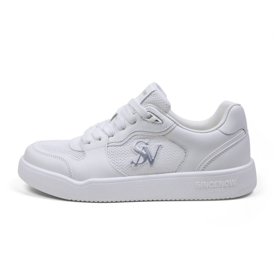 SINCENOW Height Increasing Abrasion Resistant Breathable Low top Skateboard Shoes Men's White