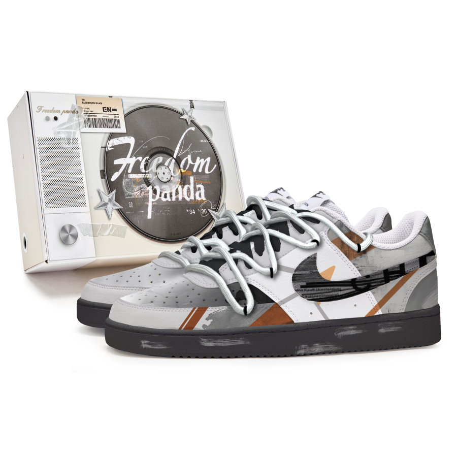 Nike Nike Court Vision 1 Slip Resistant Abrasion Resistant Low top Skateboard Shoes Men's Orange Gray