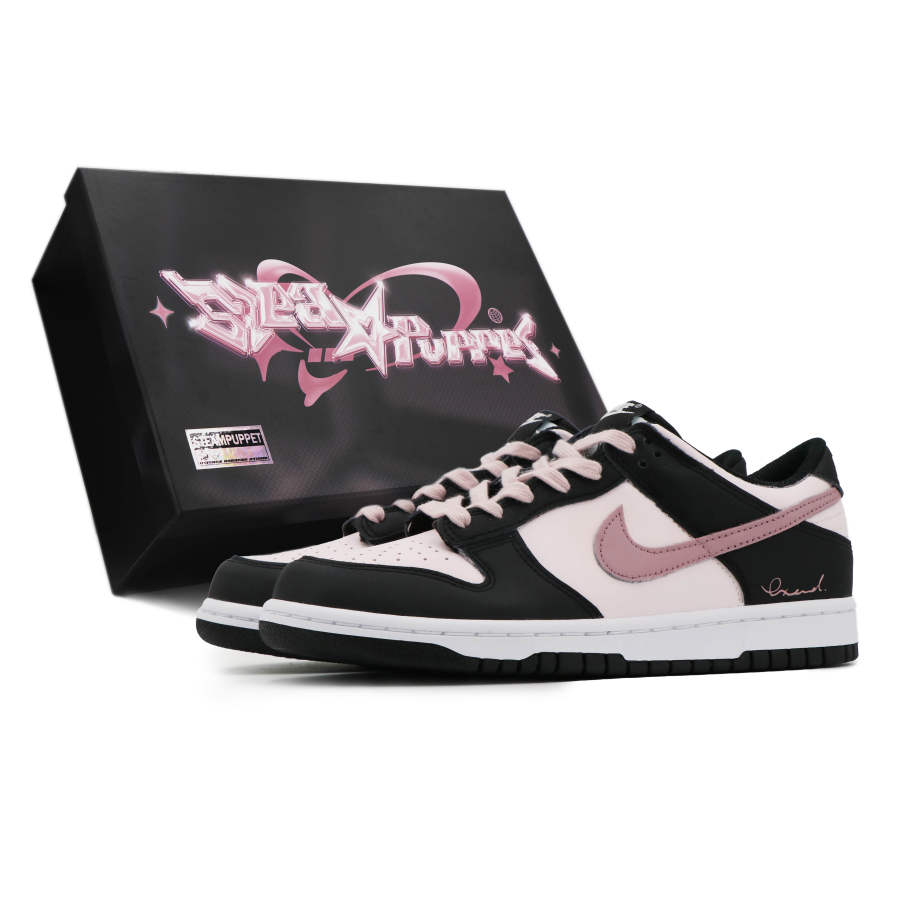 Nike Nike Dunk Slip Resistant Abrasion Resistant Balance Low top Skateboard Shoes Women's Black Pink