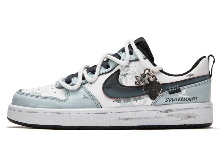 Nike Nike Court Borough 2 Low top Skateboard Shoes GS White Blue