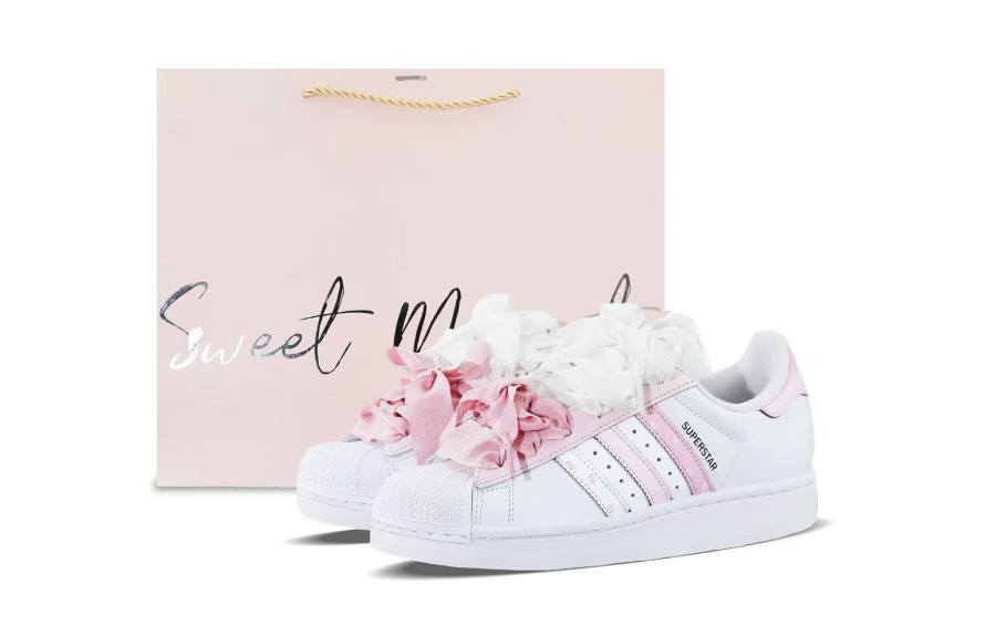 Adidas Originals Superstar 2 Abrasion Resistant Low top Skateboard Shoes Unisex Pink White