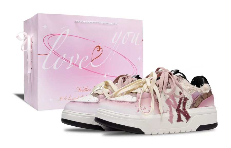 MLB Chunky Liner Pink Love Song Cushioning Low top Skateboard Shoes Unisex Pink