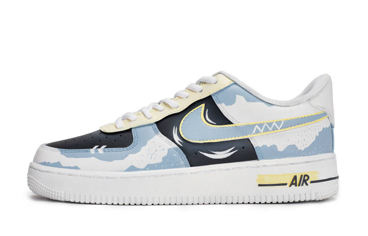 Nike Nike Air Force 1 Skateboard Shoes Unisex Low Top White/Blue/Yellow