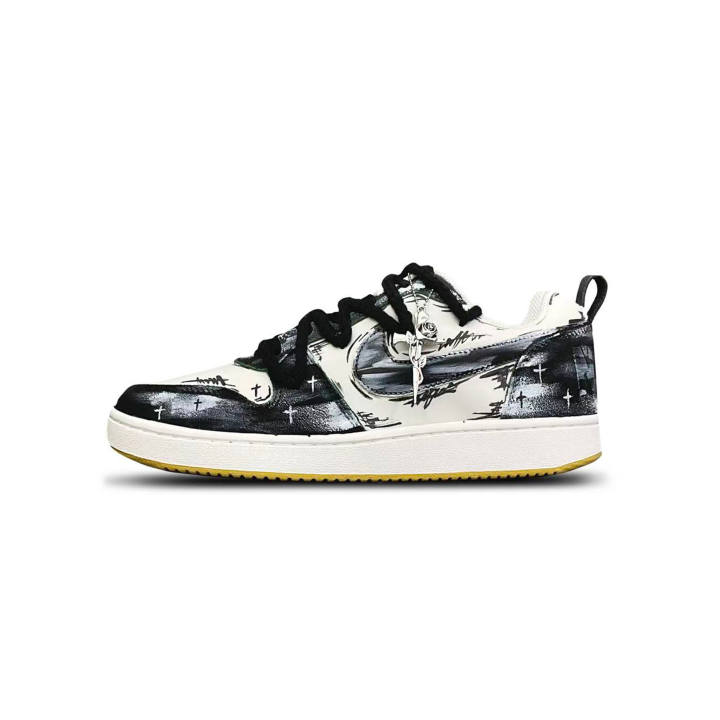 Nike Nike Court Borough Tower Rabbit Abrasion Resistant Abrasion Resistant Low top Skateboard Shoes Men's Black White