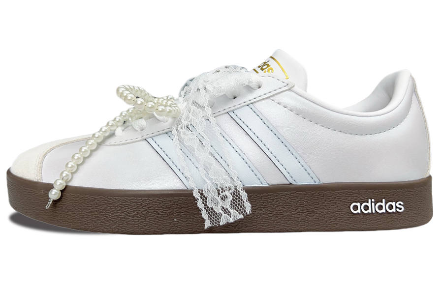 Adidas Neo VL Court 2.0 Abrasion Resistant Low top Skateboard Shoes Women's Silver