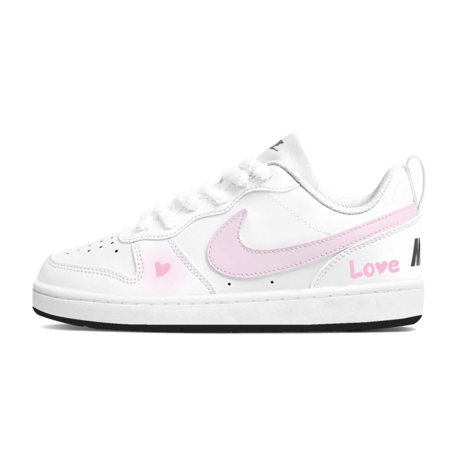 Nike Nike Court Borough GS Love Confession Journal Cushioning, Wear Resistant Low top Skateboard Shoes Women's Pink White