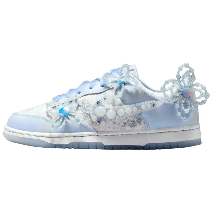 Nike Nike x SUSAN FANG Dunk Synthetic Leather Skateboard Shoes Women's Light Blue