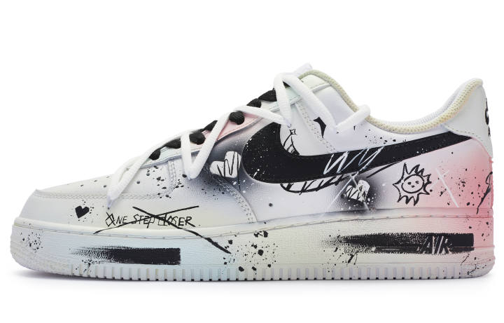 Nike Nike Air Force 1 Low top Skateboard Shoes Men's White Black Pink