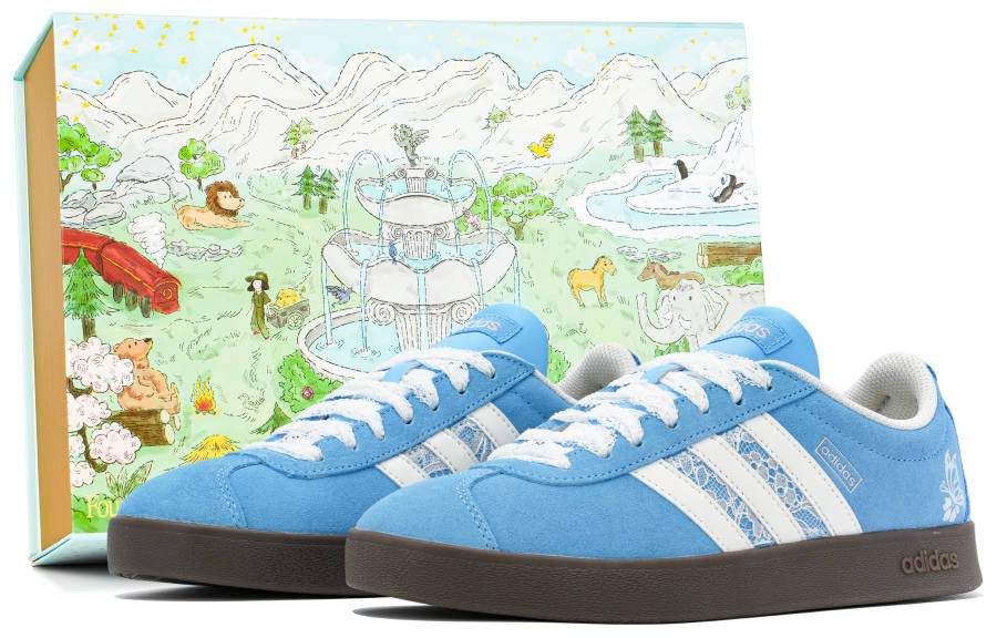 Adidas Adidas Vl Court Slip Resistant Abrasion Resistant Low top Skateboard Shoes Unisex Blue White