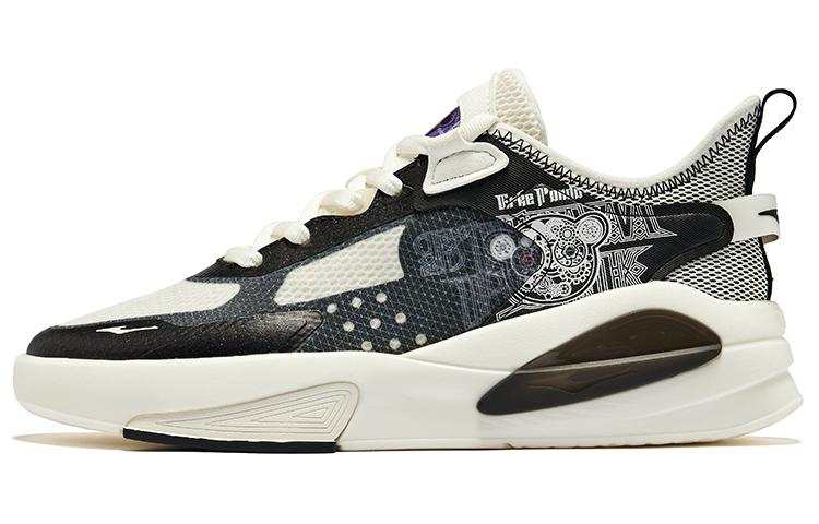 Erke Battery Panda 3.0 Cushioning Wear-Resistant Low-Top Skateboard Shoes Men's Jet Black Microcrystal White