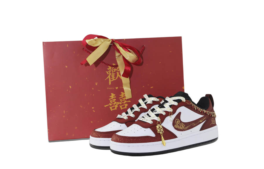 Nike Nike Court Borough 2 Slip Resistant, Abrasion Resistant, Lightweight Low top Skateboard Shoes Women's Red