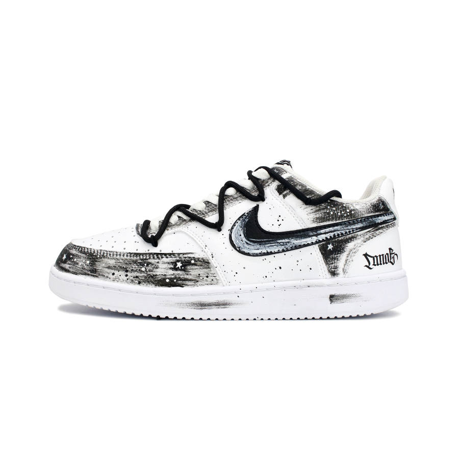 Nike Nike Court Vision 1 Wear resistant And Lightweight Low top Skateboard Shoes Men's Black White