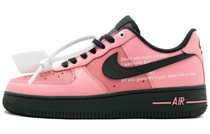 Nike Nike Air Force 1 Strawberry Pie Vs. WS Slip Resistant Low top Skateboard Shoes Unisex Black Pink