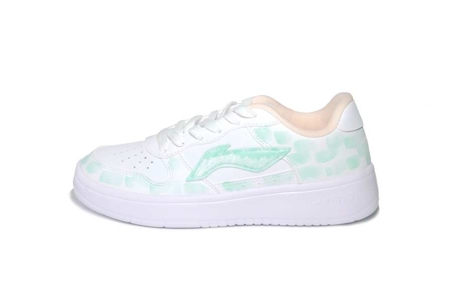 Li-Ning Li Ning Floating Boat Wear resistant, Non slip And Breathable Low top Skateboard Shoes Women's Green White