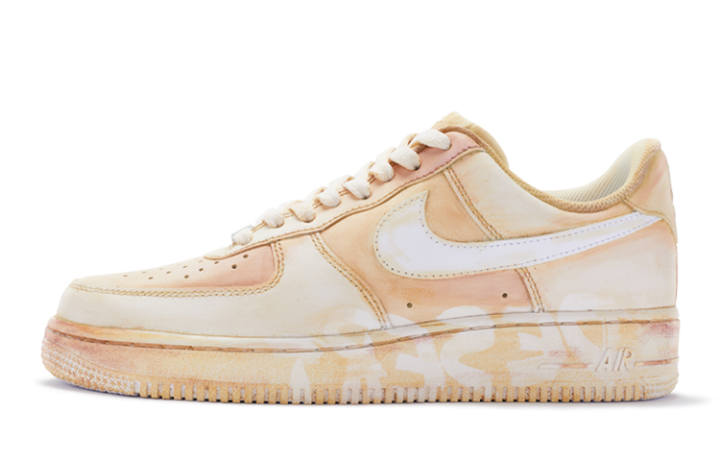 Nike Nike Air Force 1 Leather Slip Resistant Abrasion Resistant Low top Skateboard Shoes GS Beige