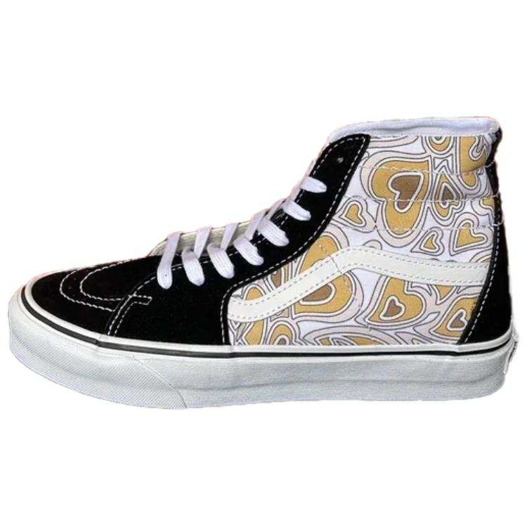 Vans Sk8 Hi Abrasion Resistant Abrasion Resistant High top Skateboard Shoes Unisex Black White Yellow
