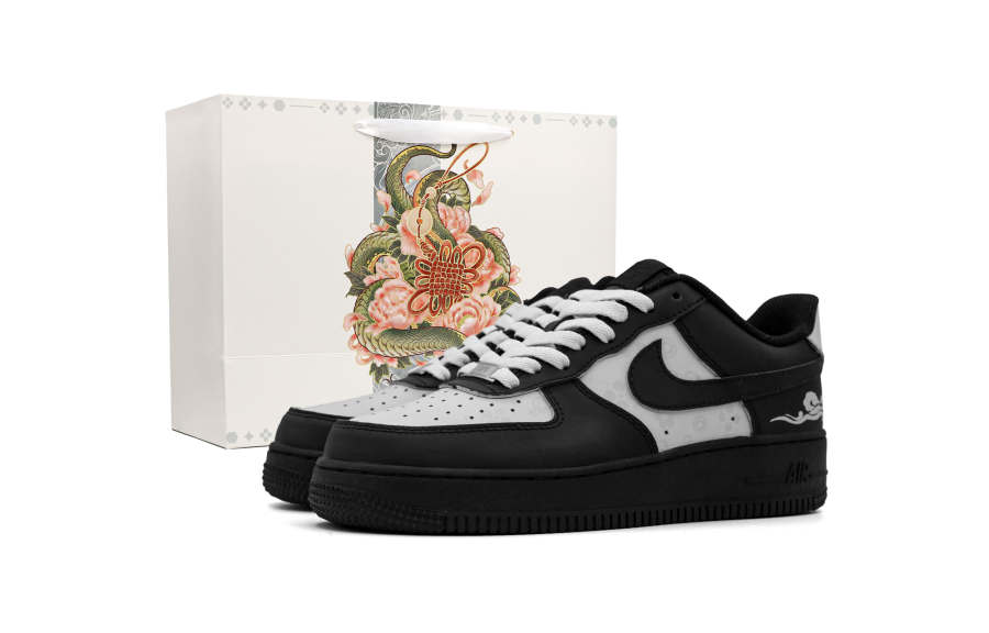 Nike Nike Air Force 1 Xuanxiao Abrasion Resistant Abrasion Resistant Low top Skateboard Shoes Unisex Black Gray